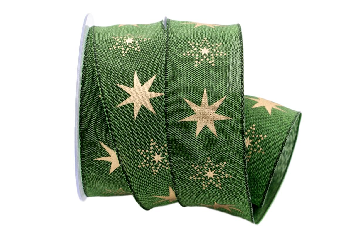 Weihnachtsband Gothland grün 40mm mit Nylonkante
