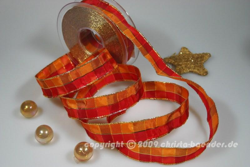 Weihnachtsband Zauberwürfel Melone mit Draht 25mm