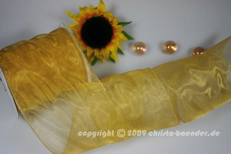 Organzaband Organza 100mm Honig mit Draht