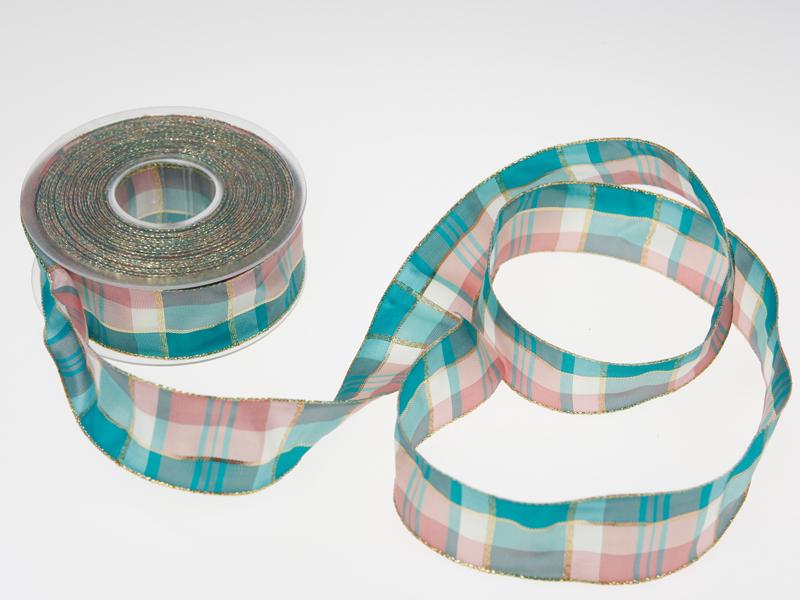 Weihnachtsband Mekka Rosa mit Draht 40 mm