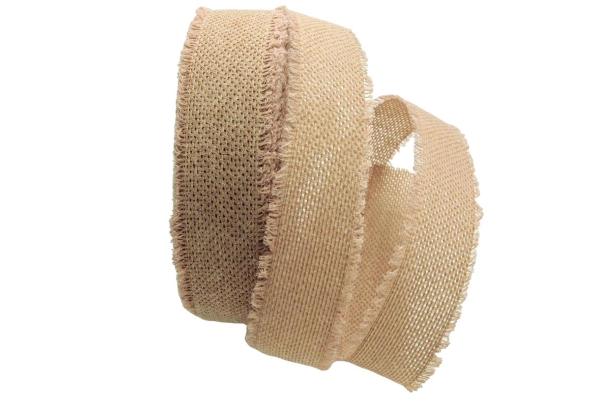 Baumwollband Jute natur 40mm ohne Draht