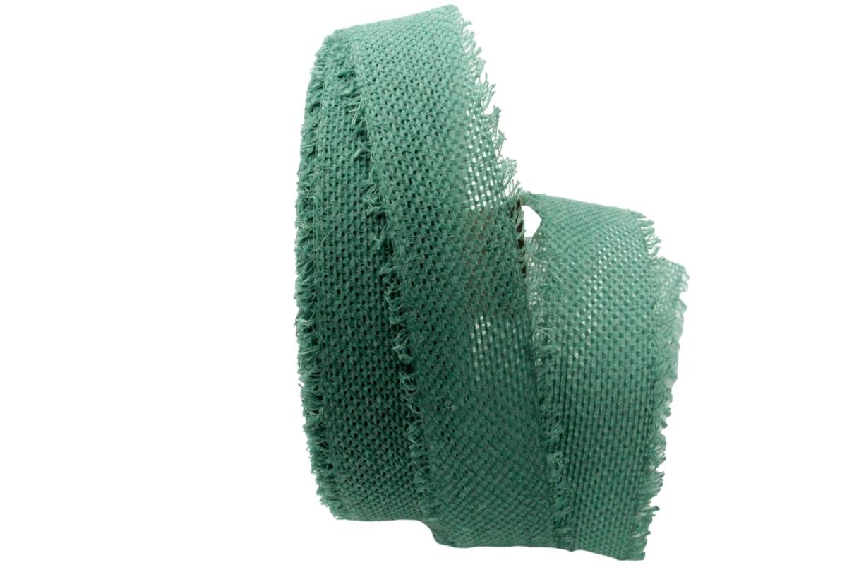 Baumwollband Jute türkis 40mm ohne Draht