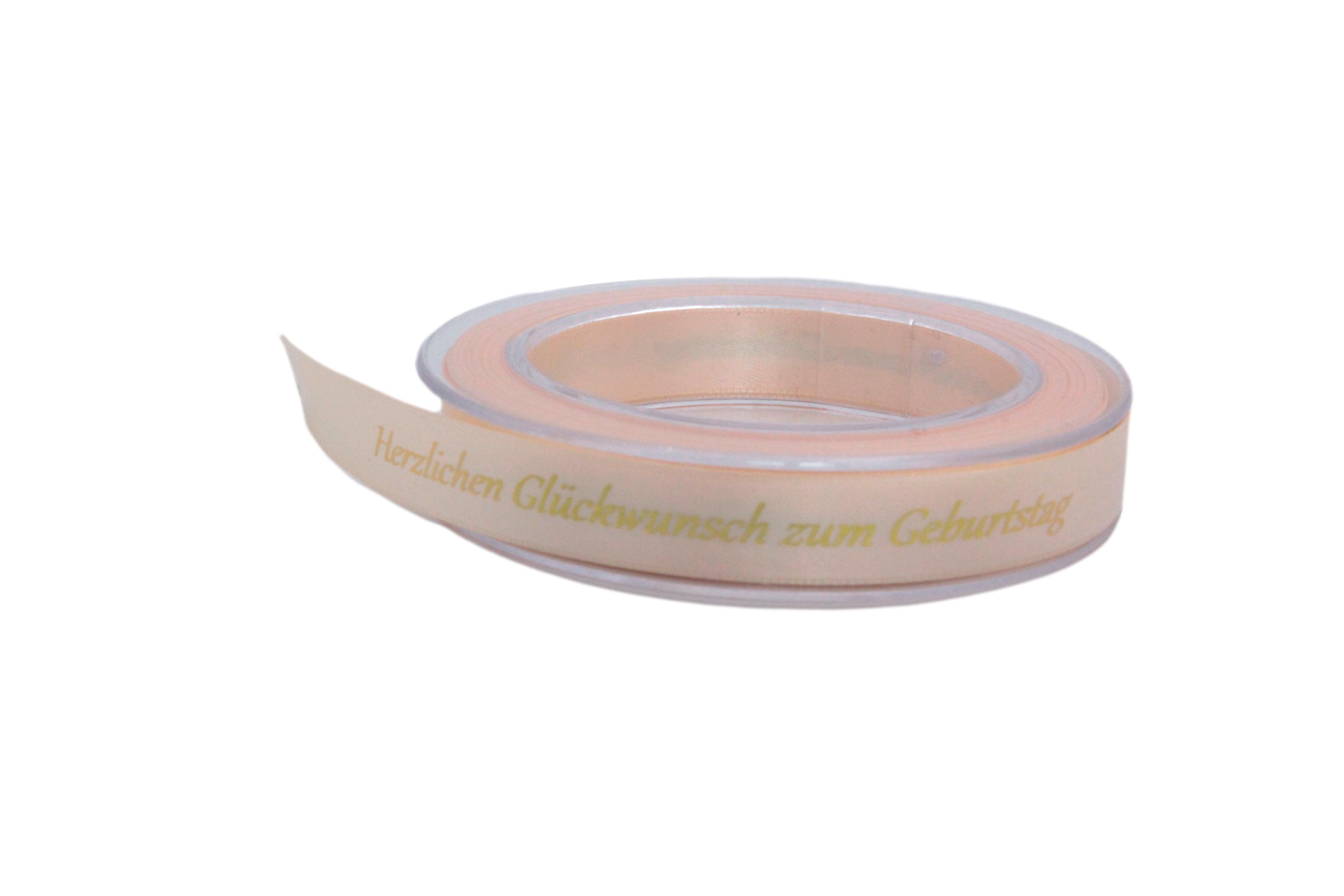 Spruchband "Herzlichen Glückwunsch.." creme 15mm ohne Draht