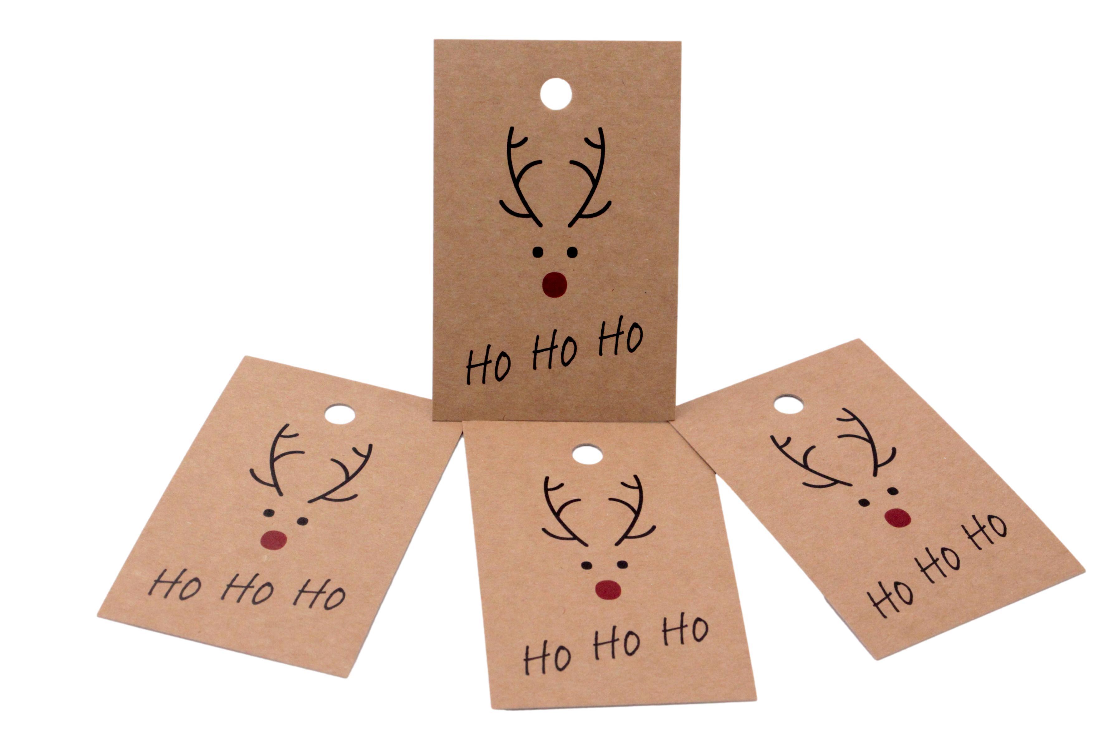 Geschenkanhänger Rudolf Ho Ho Ho 20 Stück