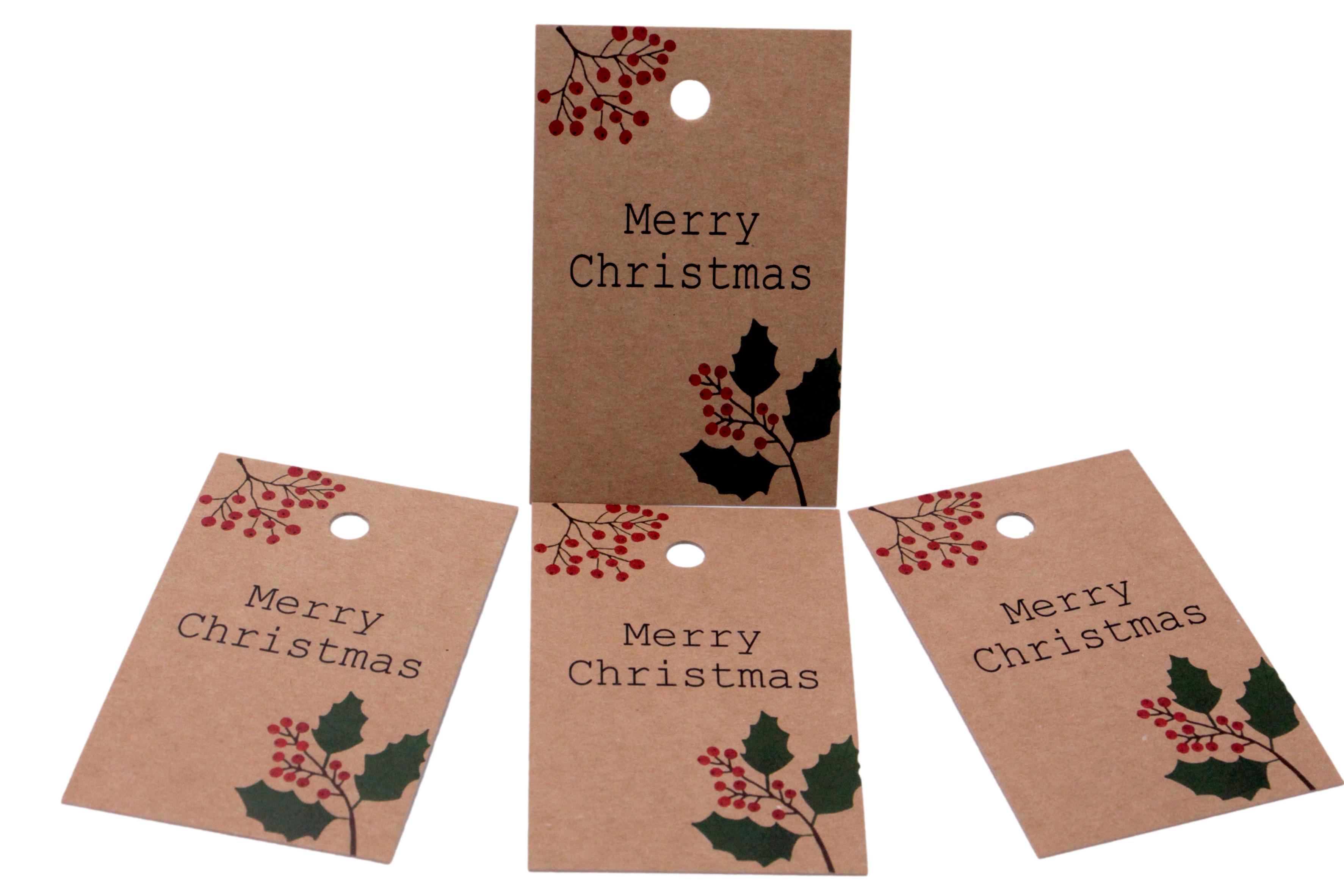 Geschenkanhänger Mistelzweig Merry Christmas 20 Stück