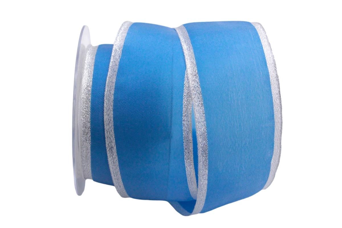 Uniband mit breiter Goldkante ca. 50mm blau ohne Draht
