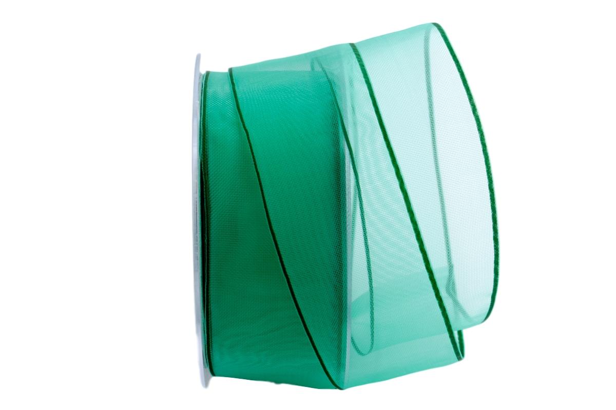 Organzaband scacchi grün 40mm ohne Draht