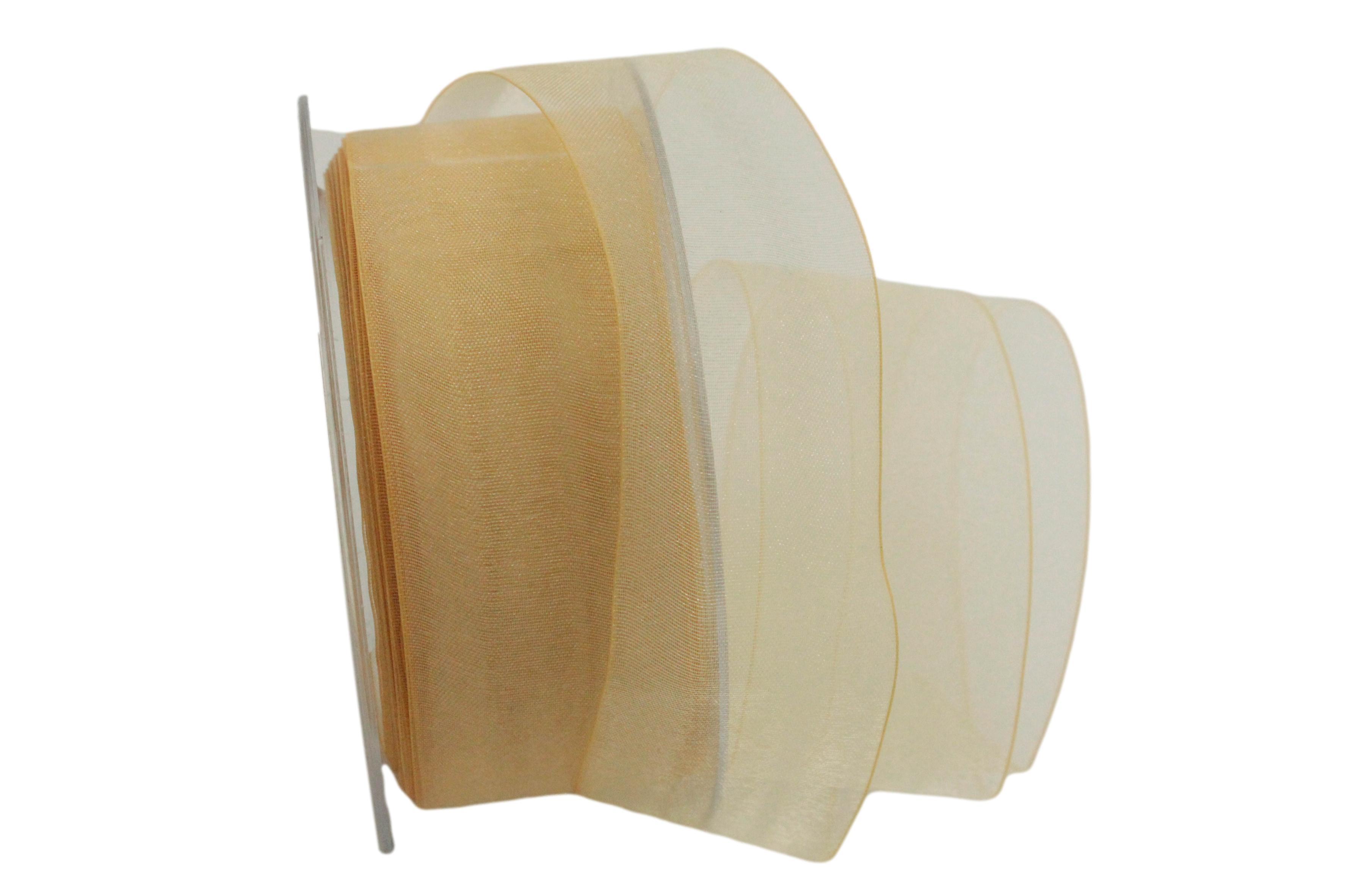Organzaband Miele honig 40mm ohne Draht