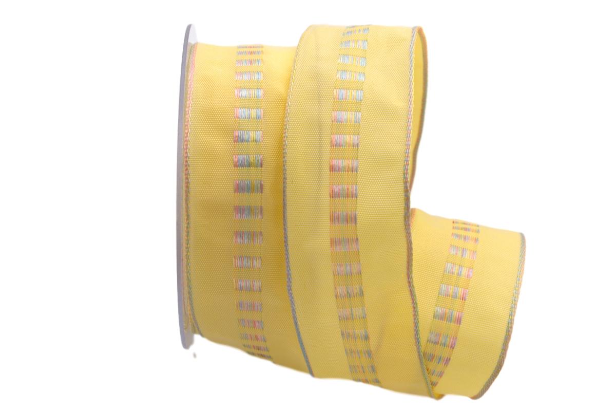 Dekoband Rosalie gelb 40mm mit Draht