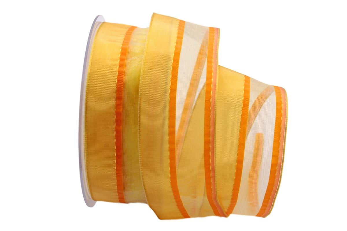 Dekoband Piazza gelb 40mm mit Draht