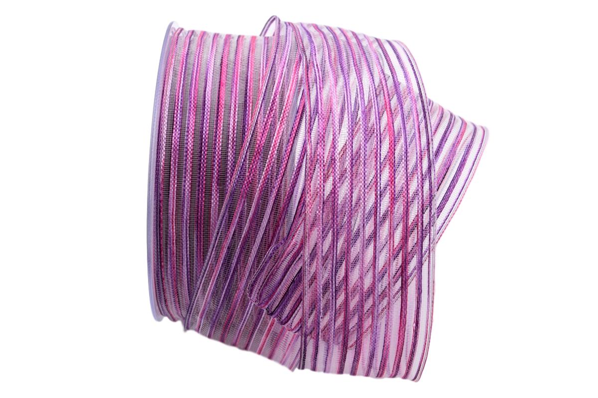 Streifenband Strisce lila 40mm mit Draht