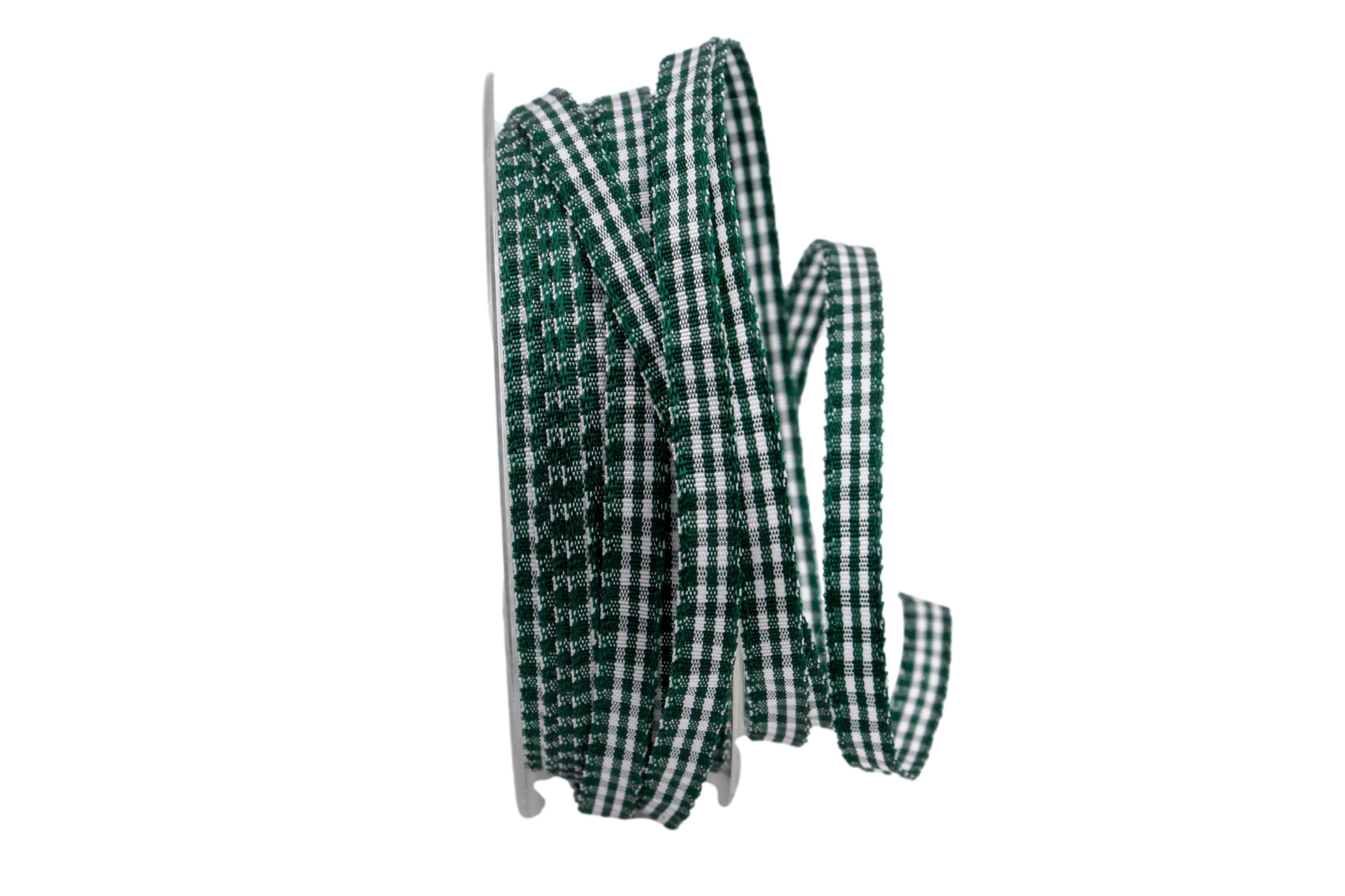 Karoband Landhauskarobändchen grün 6mm ohne Draht