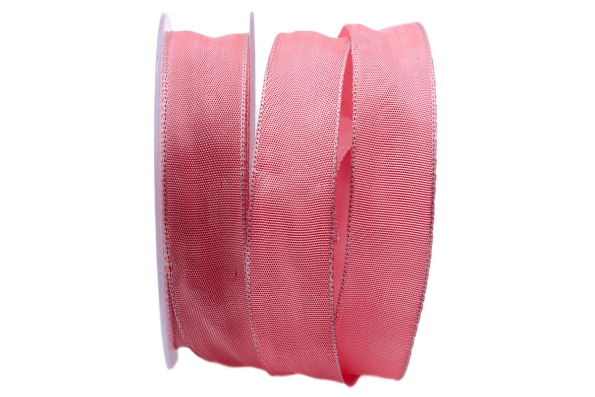 Uniband SONDERFARBE rosa dunkel 25mm mit Drahtkante