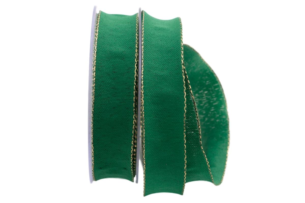 Uniband NATURAL grün mit Draht 25mm