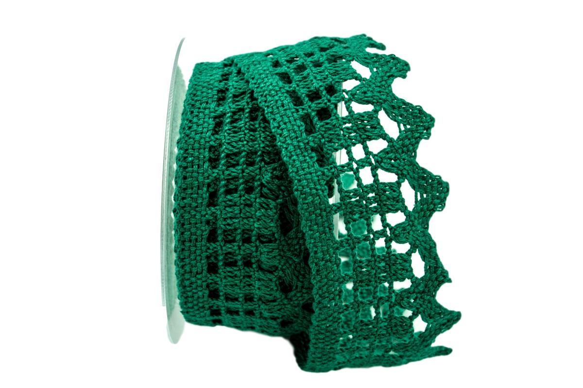 Dekoband Spitze grün  50mm ohne Draht