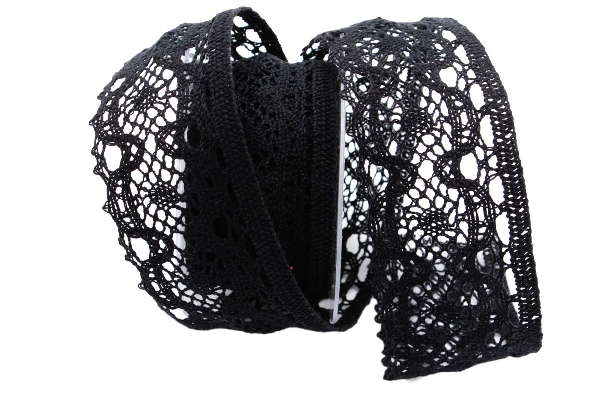 Dekoband Spitze schwarz 50mm ohne Draht