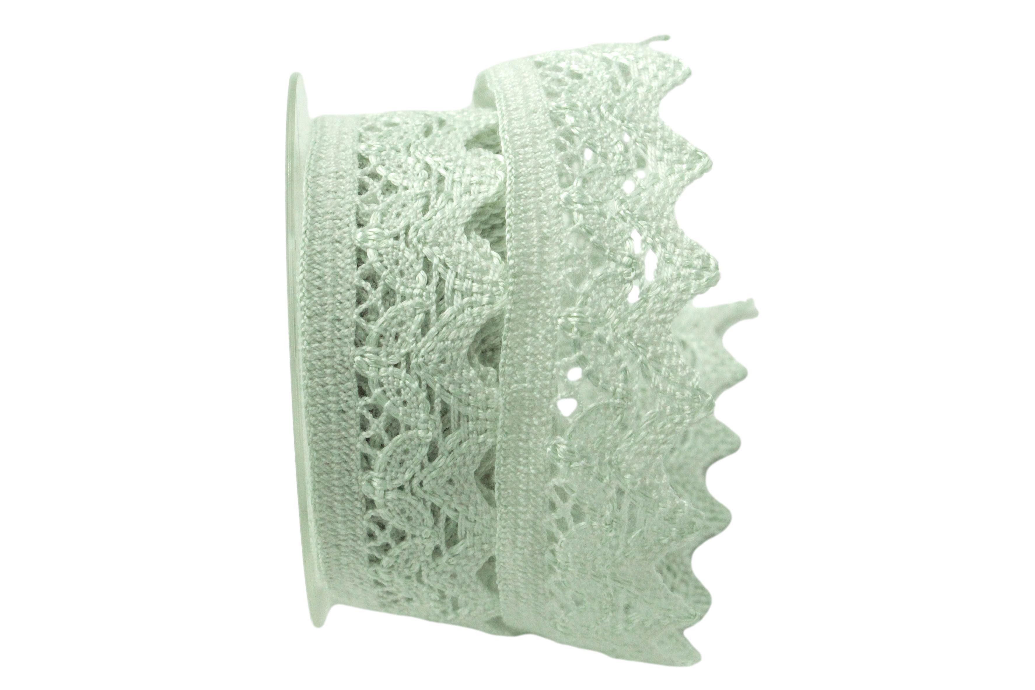 Dekoband Spitze 40 mm mintgrün ohne Draht