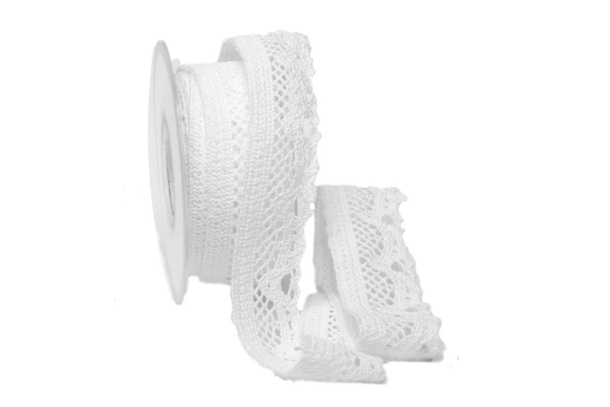 Dekoband Spitze 40mm weiß ohne Draht