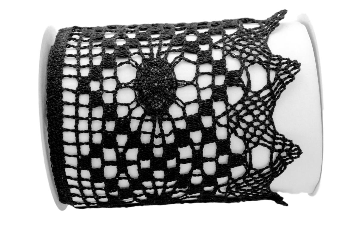 Dekoband Spitze schwarz ca. 135mm ohne Draht