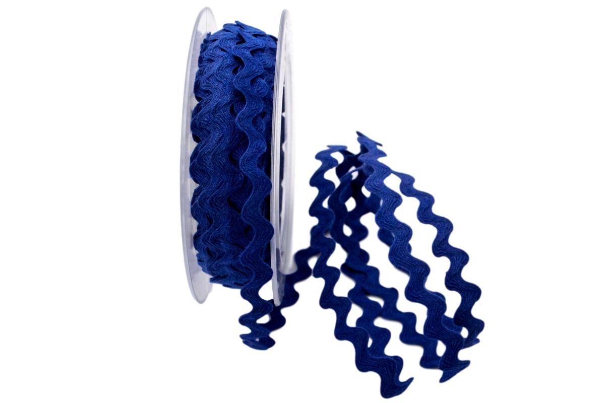 Zackenlitze Baumwolle 7mm blau ohne Draht