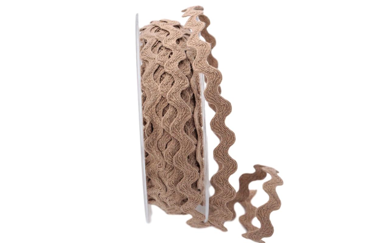 Zackenlitze Baumwolle 7mm toffee ohne Draht