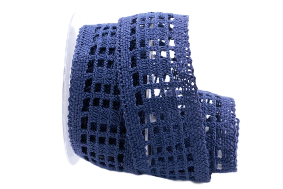 Dekoband Spitze blau 50mm ohne Draht