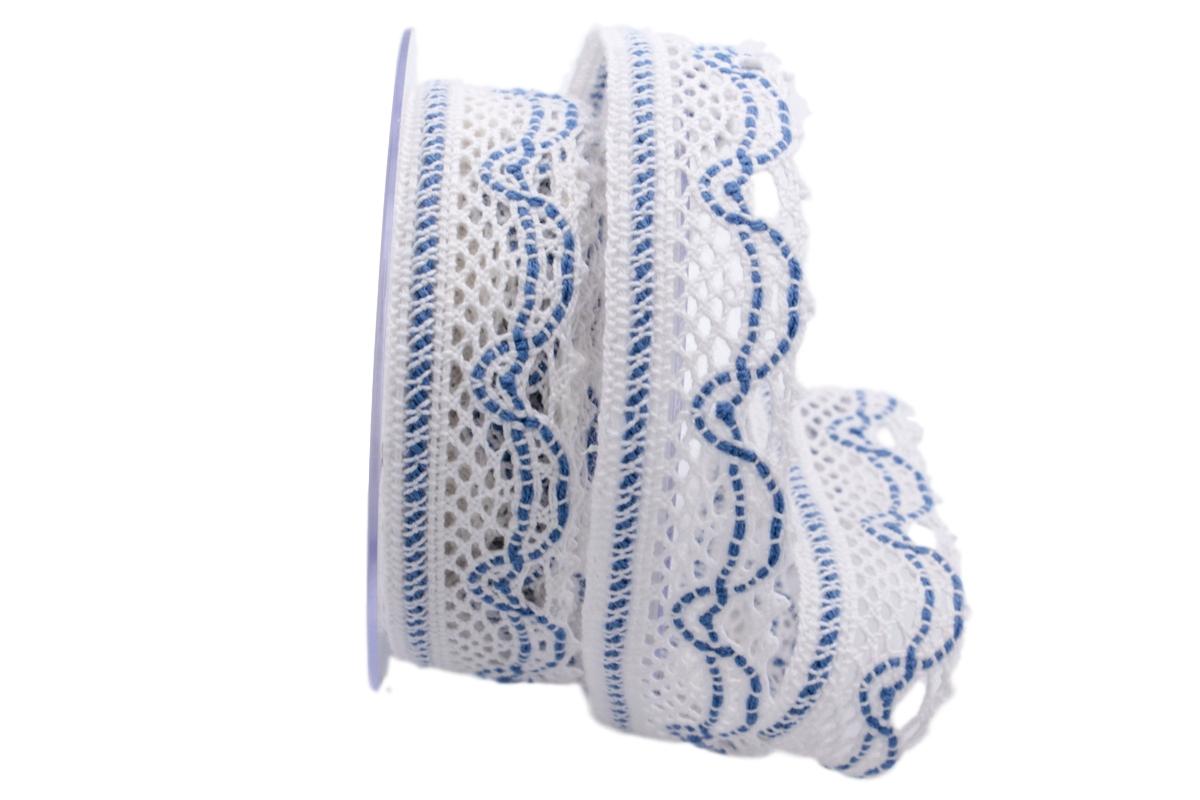 Dekoband Spitze weiß 30mm ohne Draht