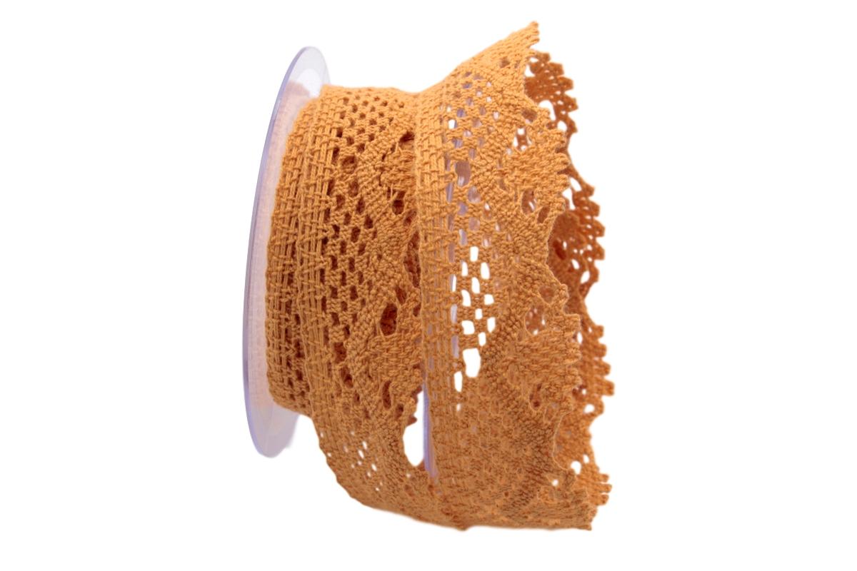 Dekoband Spitze honiggelb 35mm ohne Draht