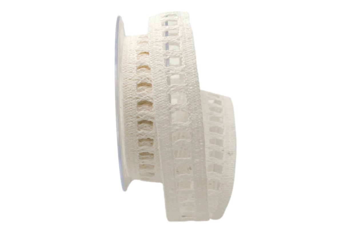 Dekoband Spitze wollweiß 25mm ohne Draht