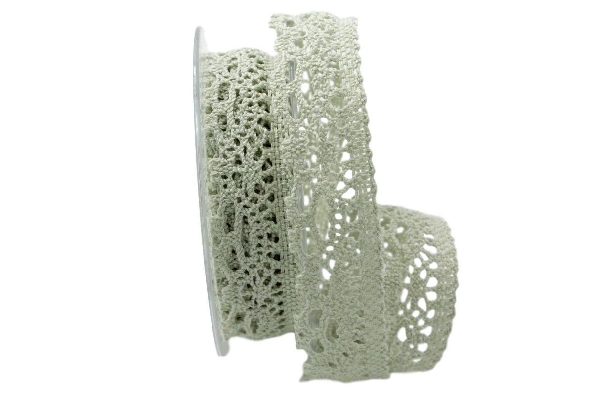 Dekoband Spitze mintgrün 25mm ohne Draht