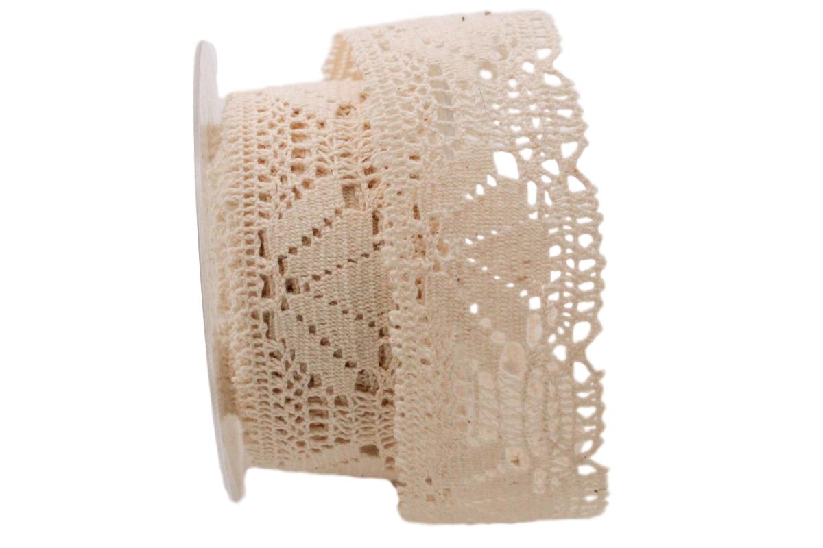 Dekoband Spitze creme 50mm ohne Draht