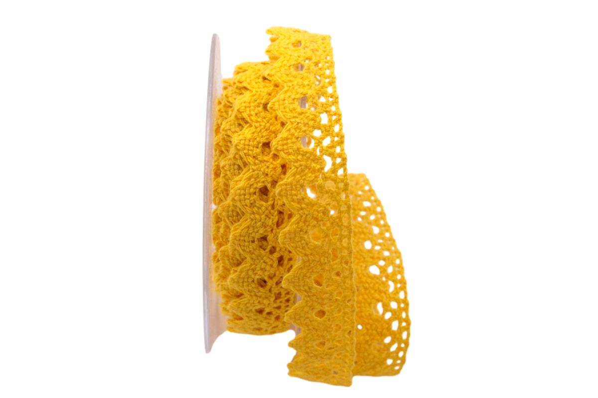 Dekoband Spitze ca. 20mm gelb ohne Draht