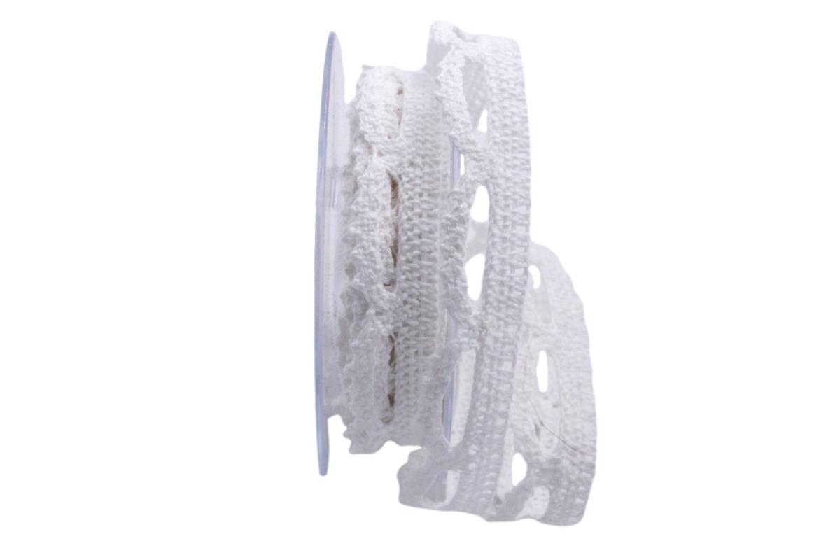 Dekoband Spitze ca. 20mm weiß ohne Draht