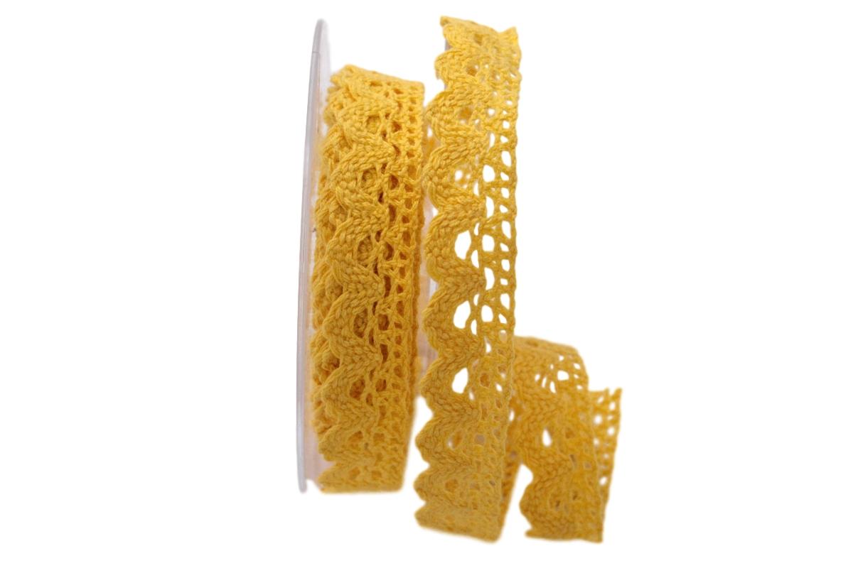 Dekoband Spitze gelb 20mm ohne Draht