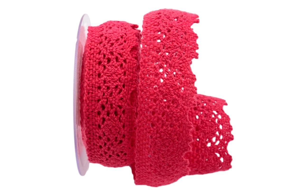 Dekoband Spitze rot ca. 35mm ohne Draht