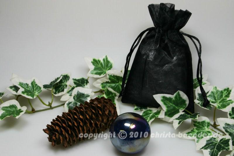 Organzasäckchen 10 x 15cm Schwarz 10 Stück