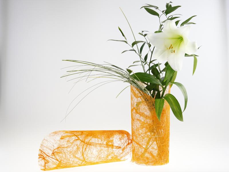 Sisal Manchette hellorange mit Basteinwebung 5 Stück