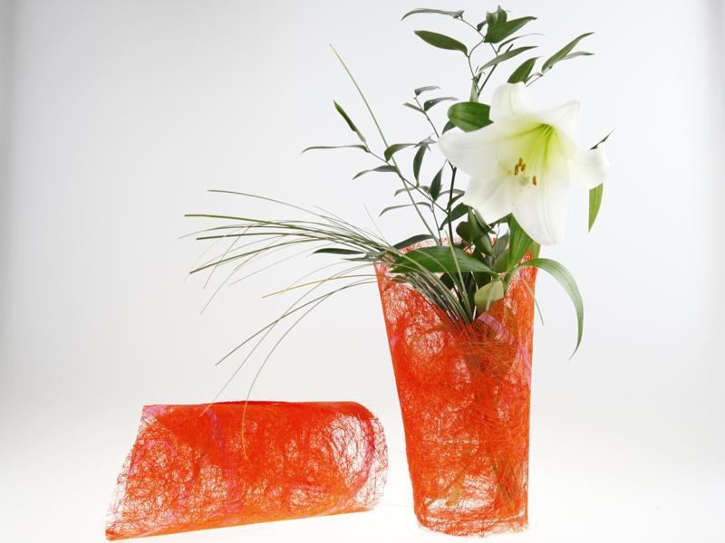 Sisal Manchette orange mit Basteinwebung 5 Stück