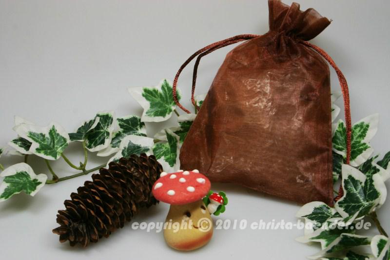 Organzasäckchen 12,5 x 17,5cm Braun 10 Stück