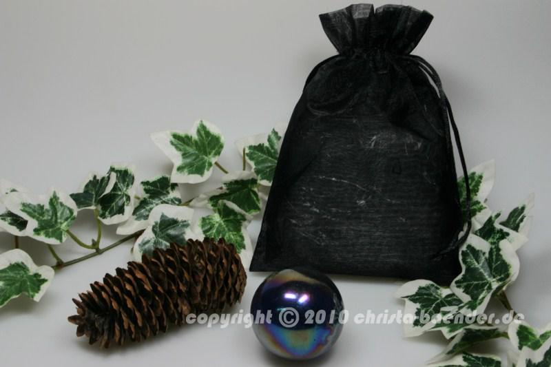 Organzasäckchen 12,5 x 17,5cm Schwarz 10 Stück