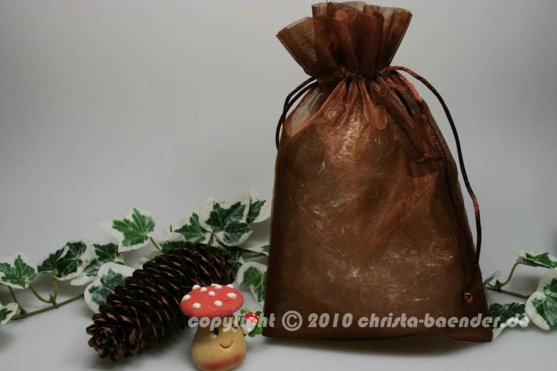 Organzasäckchen 15 x 25cm Braun 10 Stück