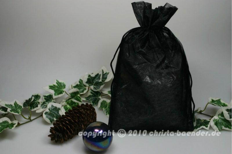 Organzasäckchen 15 x 25cm Schwarz 10 Stück