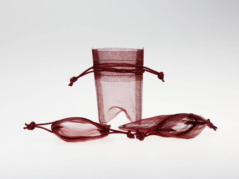 Organzasäckchen 7,5x10cm Dunkelbordeaux 10 Stück