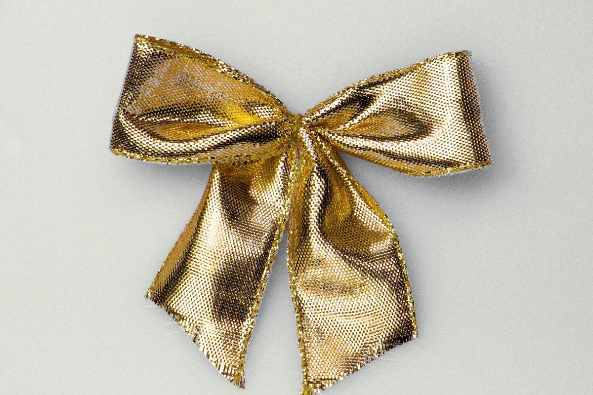 Fertigschleife 25 mm gold  25 Stück selbstklebend