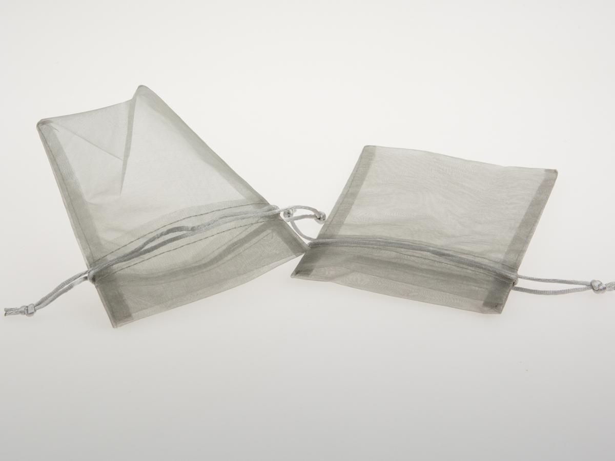Organzasäckchen 12,5 x 17,5cm Grau 10 Stück
