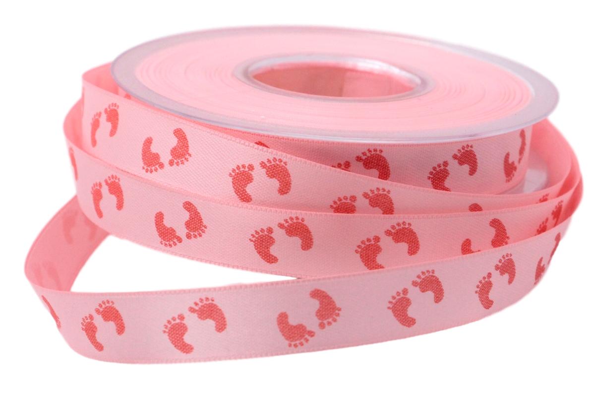 Babyband Kinderfüsschen rosa 15mm ohne Draht