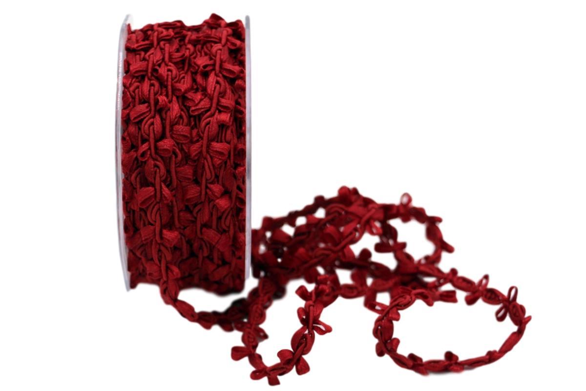Bändchen Flowergirland Bordeaux ohne Draht 15mm