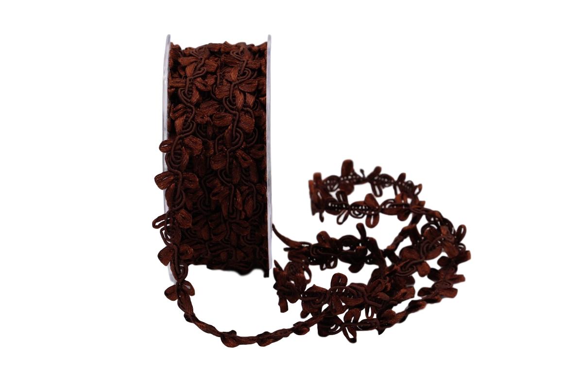 Bändchen Flowergirland Braun ohne Draht 15mm