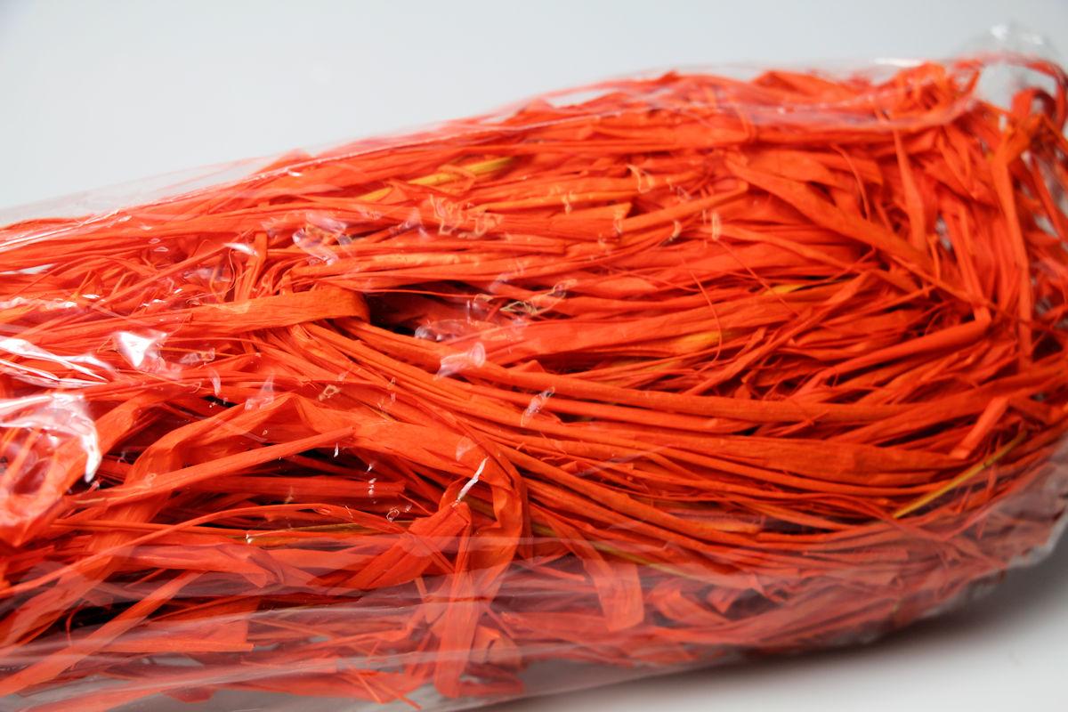 Bast-Fäden Orange ohne Draht ca. 1m