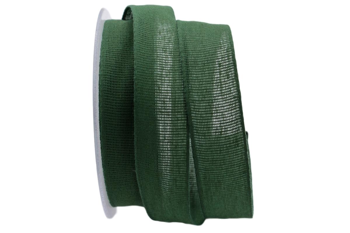 Baumwollband Cotton dunkelgrün 25mm ohne Draht